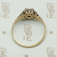 Victorian Diamond Cluster Ring in Rosy Gold, top view