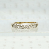 Classic 1940s Seven Diamond Band in Two Tone Gold