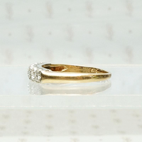 Classic 1940s Seven Diamond Band in Two Tone Gold, side view