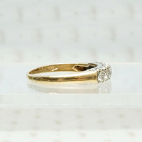 Classic 1940s Seven Diamond Band in Two Tone Gold, side view
