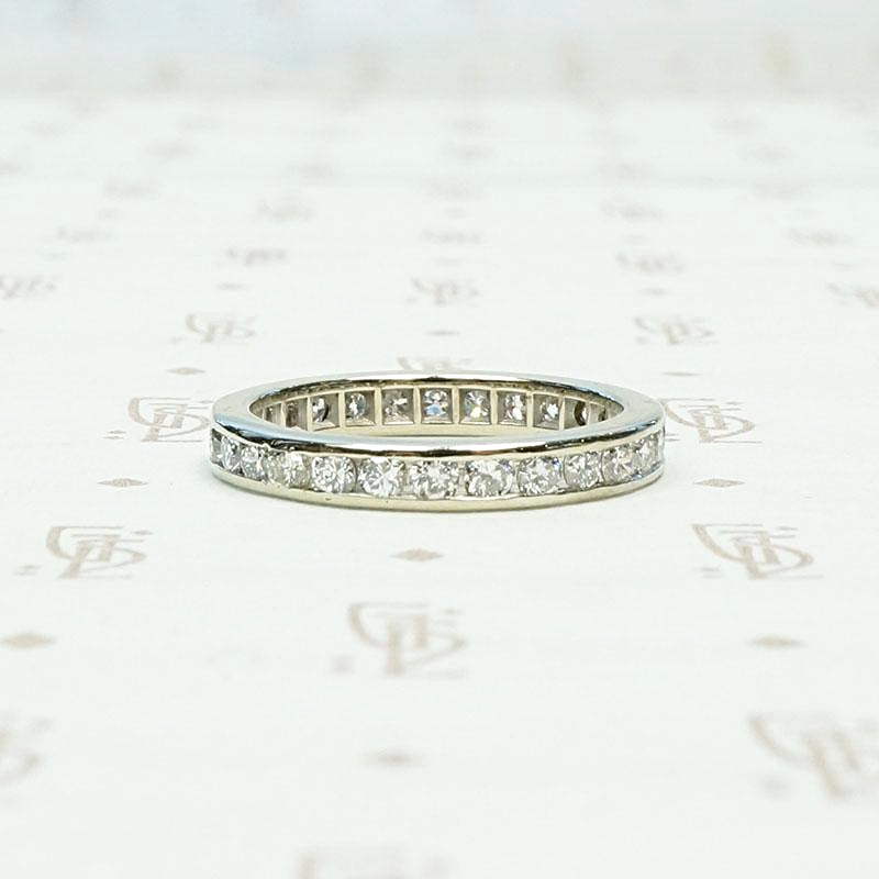 Channel Set Diamond Mid Century Eternity Band