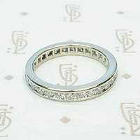 Channel Set Diamond Mid Century Eternity Band, side view
