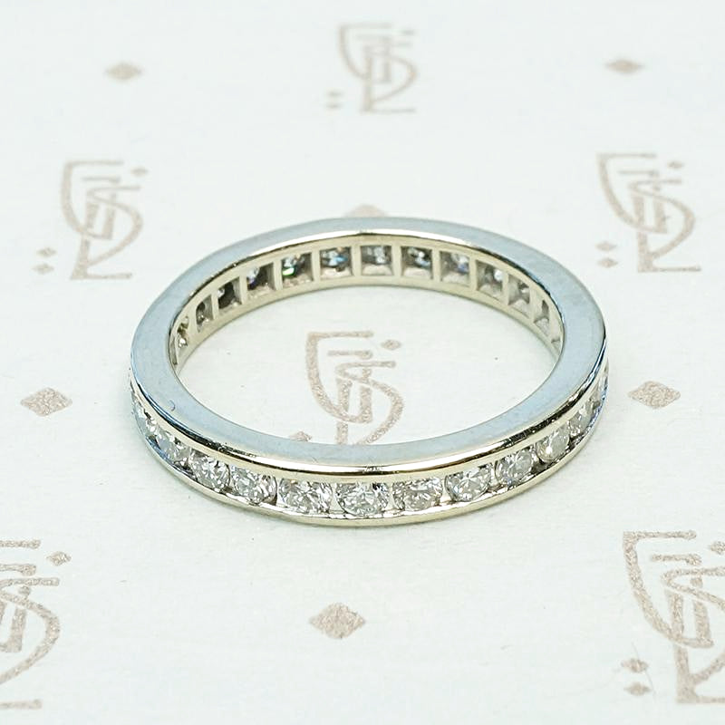 Channel Set Diamond Mid Century Eternity Band