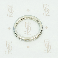Channel Set Diamond Mid Century Eternity Band, top view