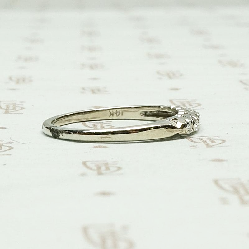Timeless Vintage Diamond Band in White Gold, side view