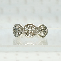 Paisley & Diamonds White Gold Band