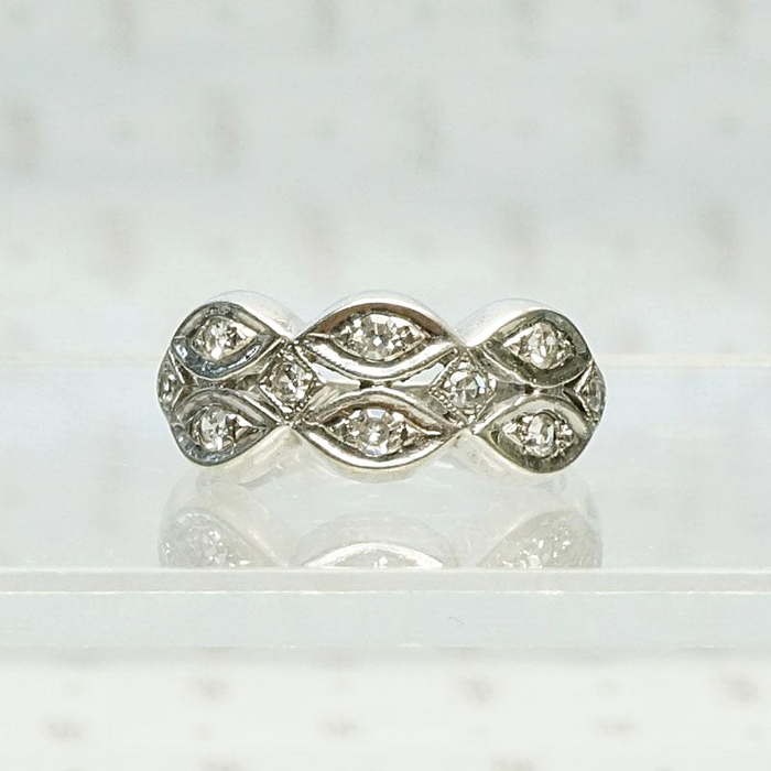 Paisley & Diamonds White Gold Band