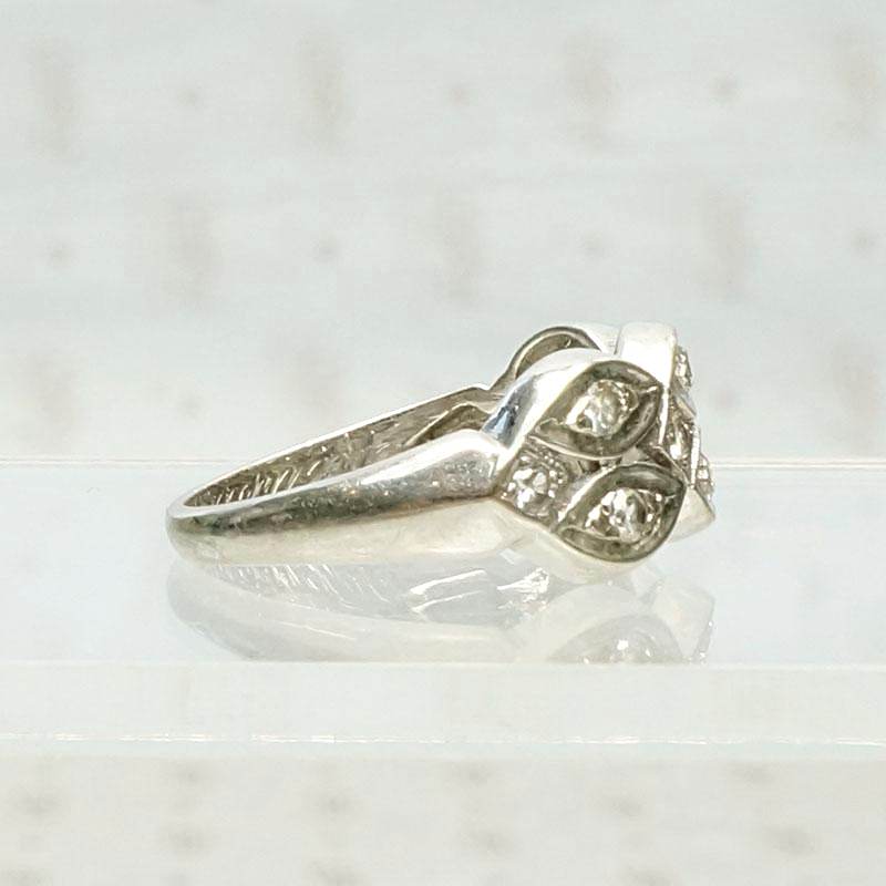 Paisley & Diamonds White Gold Band, side view