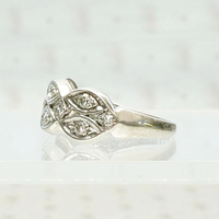 Paisley & Diamonds White Gold Band, side view