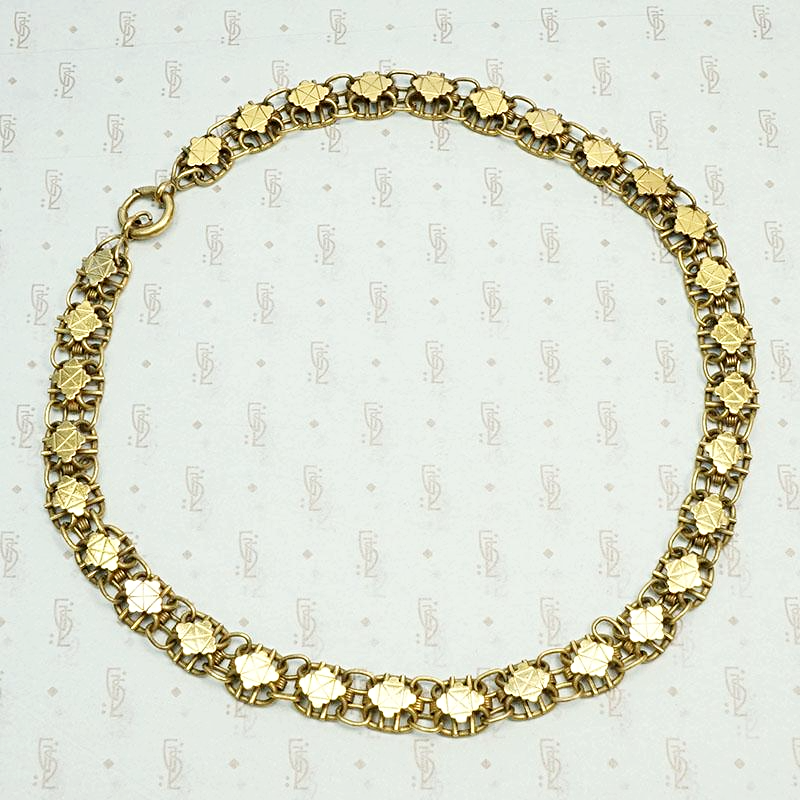 Ornate Victorian Chain with Geometric Pattern