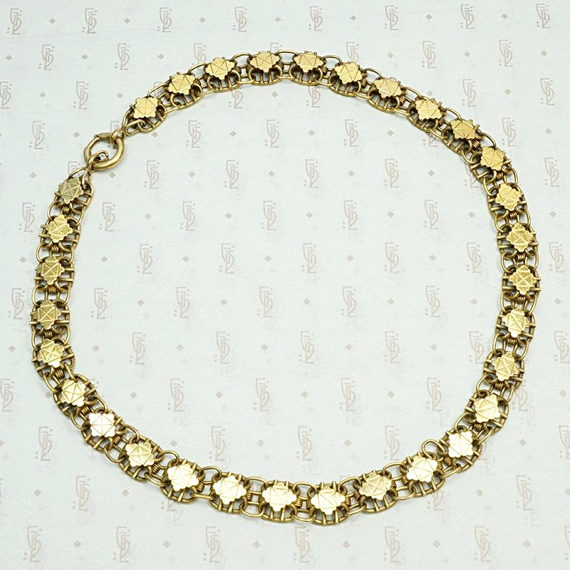 Ornate Victorian Chain with Geometric Pattern