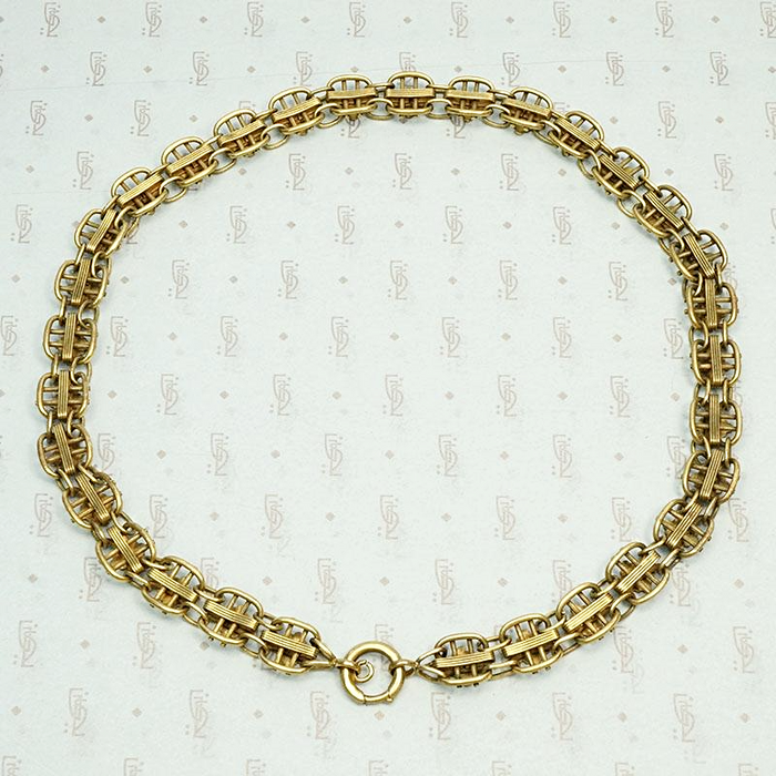 Ornate Victorian Chain with Geometric Pattern, back view