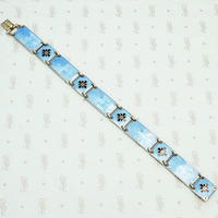 Elevated Black & Blue Guilloché Enamel Bracelet