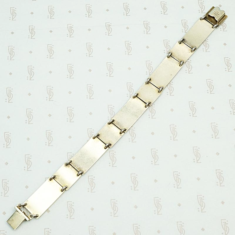Elevated Black & Blue Guilloché Enamel Bracelet, back view