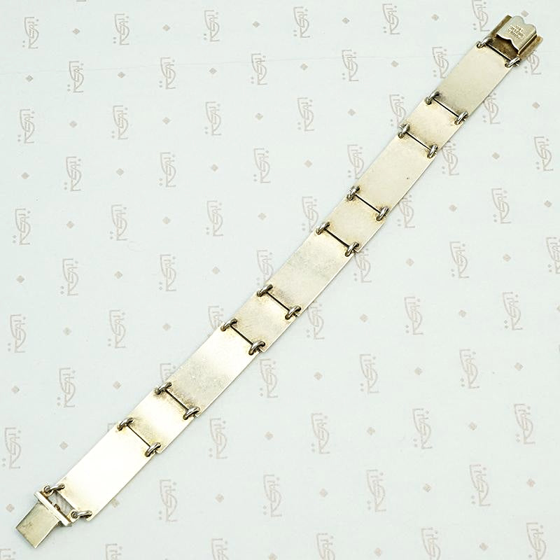 Elevated Black & Blue Guilloché Enamel Bracelet, back view