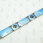 Elevated Black & Blue Guilloché Enamel Bracelet, detailed view