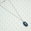 Deco Lapis & Marcasite Pendant in Sterling Silver