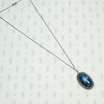 Deco Lapis & Marcasite Pendant in Sterling Silver