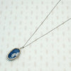 Deco Lapis & Marcasite Pendant in Sterling Silver, back