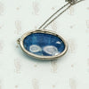 Deco Lapis & Marcasite Pendant in Sterling Silver, back detail