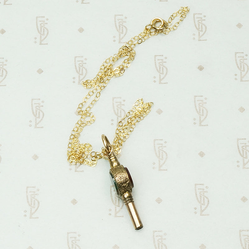 Antique Drum Shaped Watch Key Fob