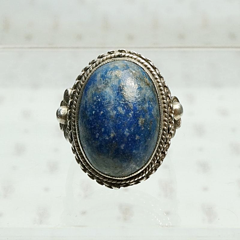 Ornate Austrian Sodalite Ring in Silver