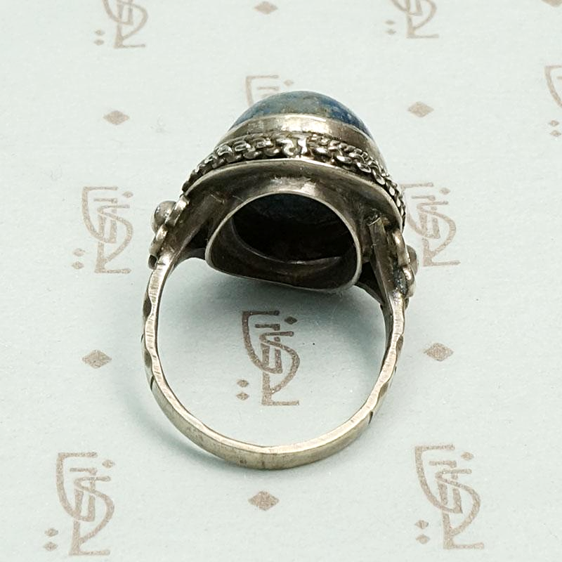 Ornate Austrian Sodalite Ring in Silver, back view