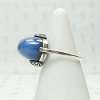 Dramatic & Dreamy Chalcedony Art Deco Statement Ring