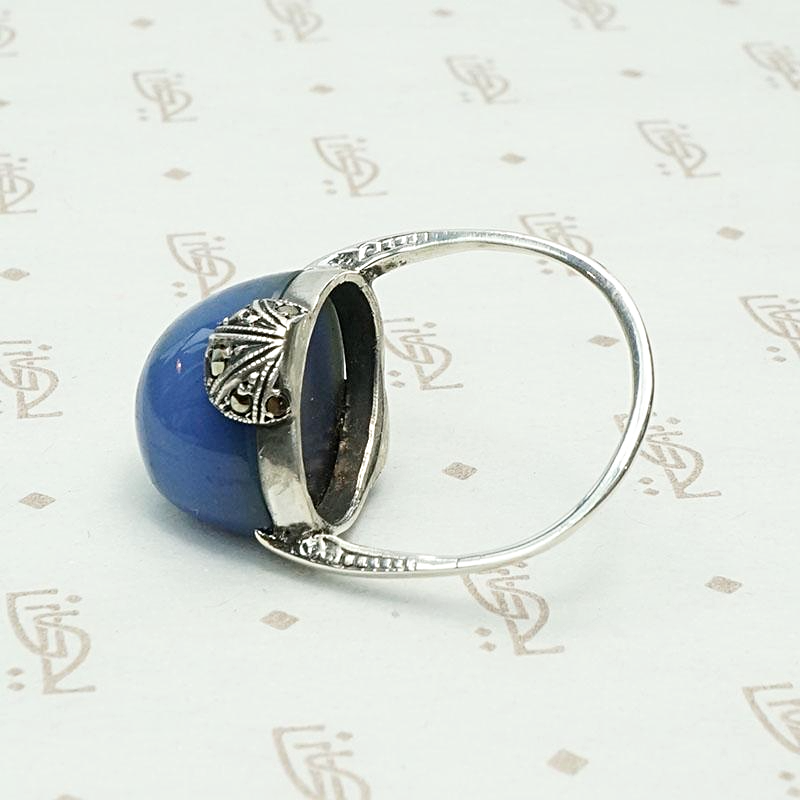 Dramatic & Dreamy Chalcedony Art Deco Statement Ring