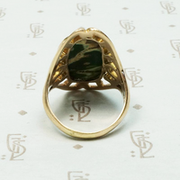 Incredible Green Agate in Arts & Crafts Ring