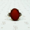 Vivid Blood Red Carnelian & Diamond Ring