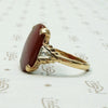 Vivid Blood Red Carnelian & Diamond Ring