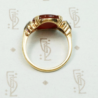 Vivid Blood Red Carnelian & Diamond Ring