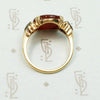 Vivid Blood Red Carnelian & Diamond Ring