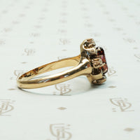 Antique Rose Cut Diamonds and Garnet Ring