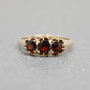 Three Garnet & Gold Buttercup Band