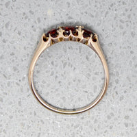 Three Garnet & Gold Buttercup Band
