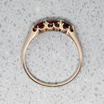 Three Garnet & Gold Buttercup Band