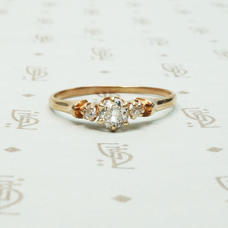 omc rose cut diamond rose gold hoop band ring
