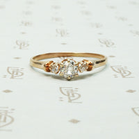 omc rose cut diamond rose gold hoop band ring