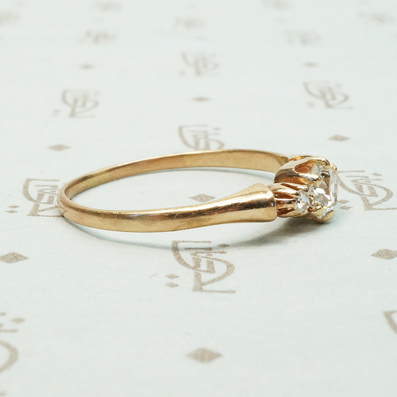 The Prettiest Antique Rose Gold Diamond Hoop Ring