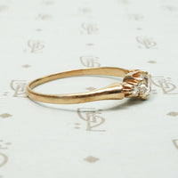 The Prettiest Antique Rose Gold Diamond Hoop Ring