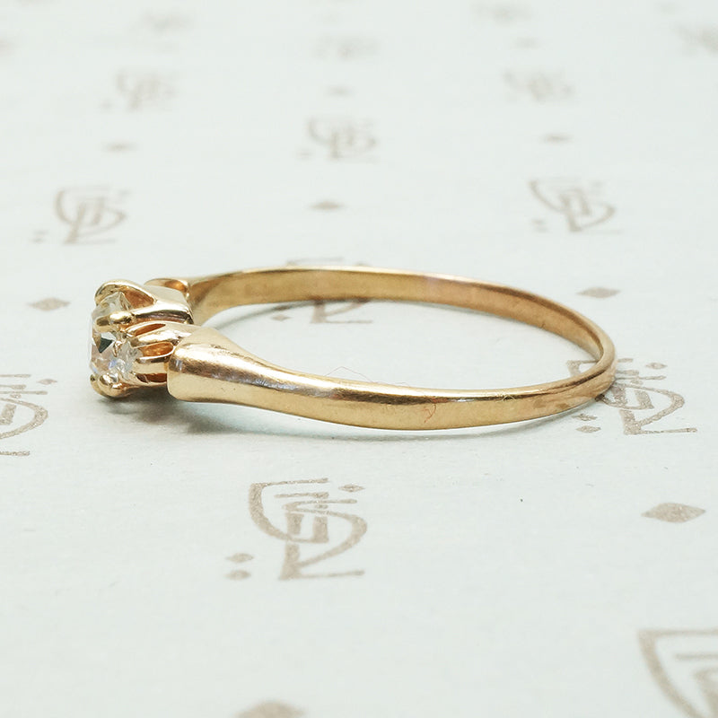 The Prettiest Antique Rose Gold Diamond Hoop Ring