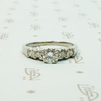 classic platinum 1940's diamond engagement ring