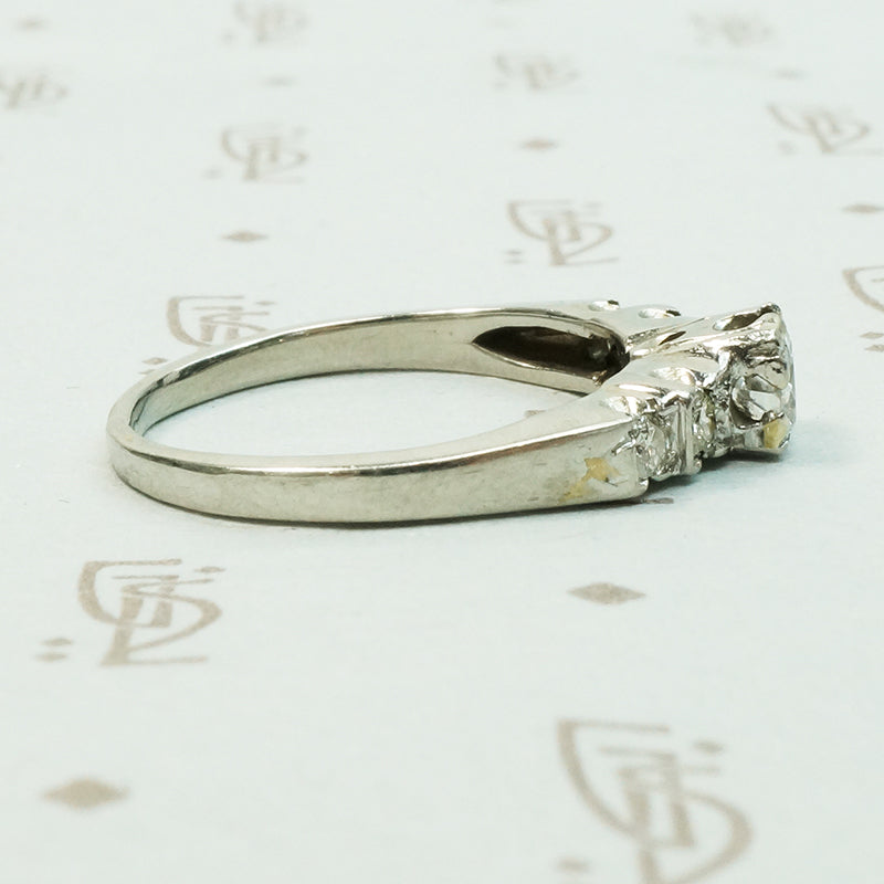 Classic Vintage Platinum Engagement Ring