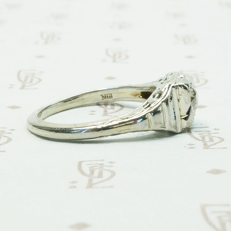 Pretty Deco OEC Diamond Engagement Ring