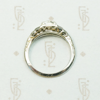 Pretty Deco OEC Diamond Engagement Ring