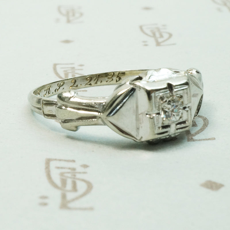Lovely Little Art Deco Diamond Engagement Ring