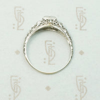 Daisies White Gold Filigree Deco Diamond Ring