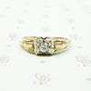 pretty 2 tone gold and diamond set engagement ring
